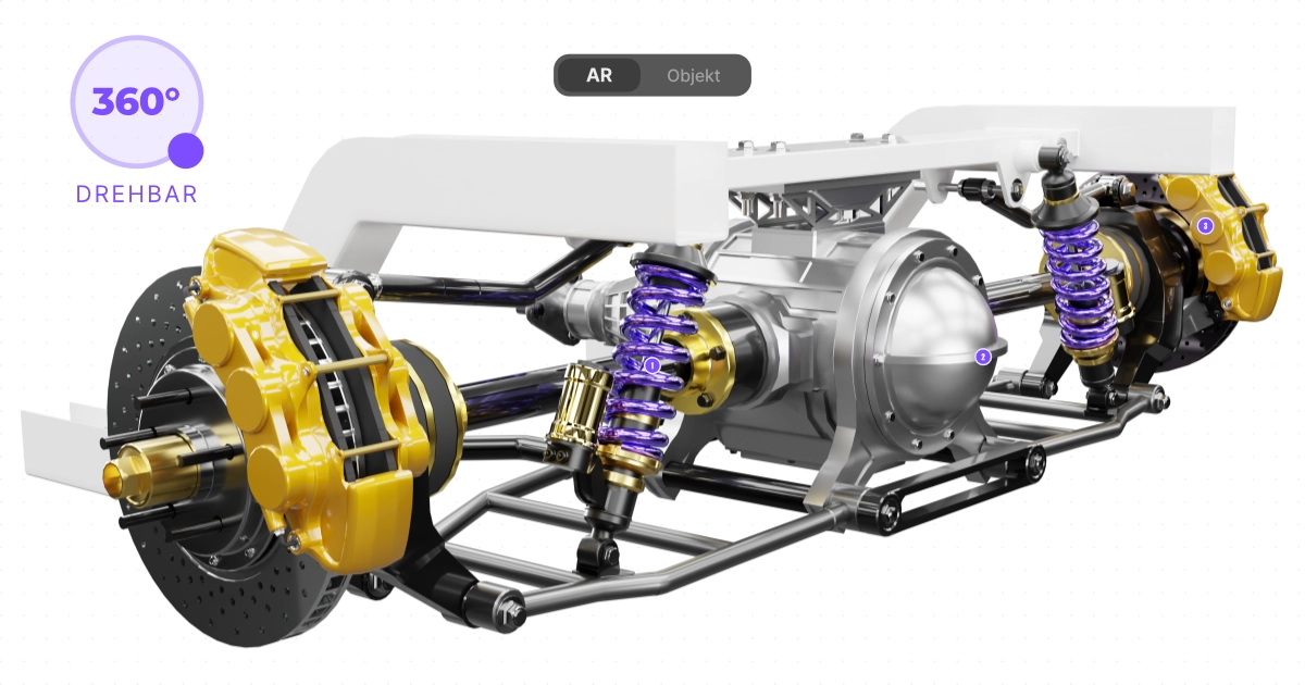 Web-3D Modell eines Industrieprodukts im Browserfenster