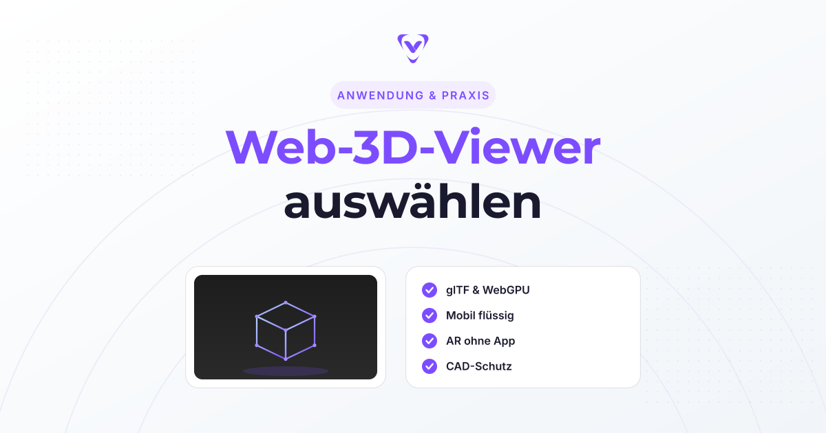 Web-3D-Viewer auswählen, Browserfenster mit 3D-Modell und Kriterienliste